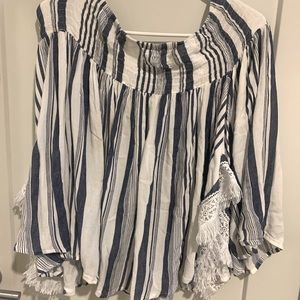 BoHo off the shoulder striped top